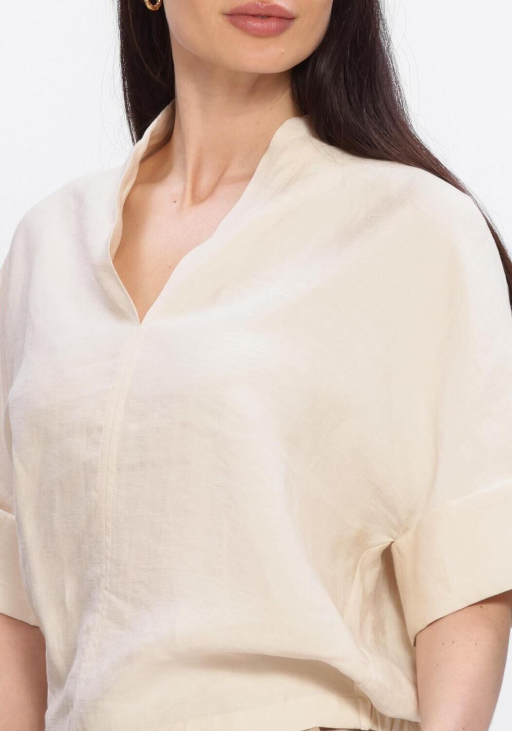 Nicht-gerade weiss SUMMUM Tops & T-shirts TOP SHORTS SLEEVES MODAL LINEN BLEND - large