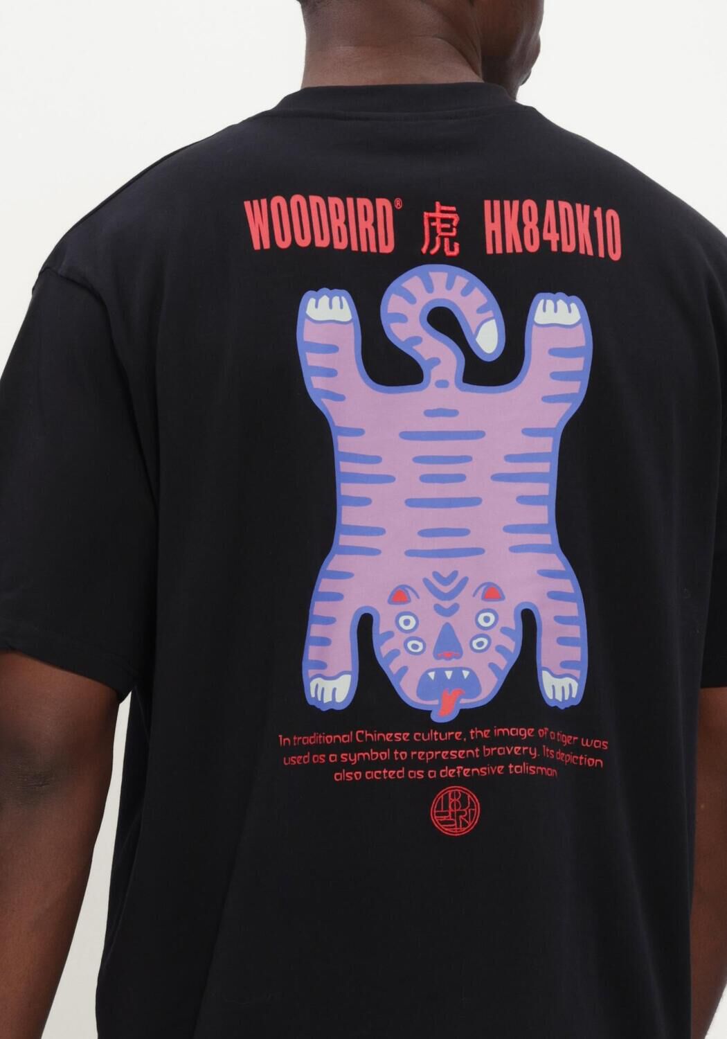 Schwarze WOODBIRD T-shirt WBBAINE TIGER TEE - large