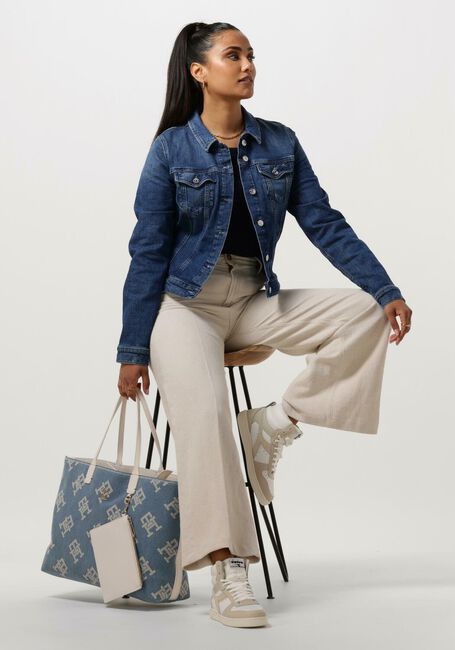 Dunkelblau TOMMY HILFIGER Top SLIM 5X2 RIB O-NK LS - large