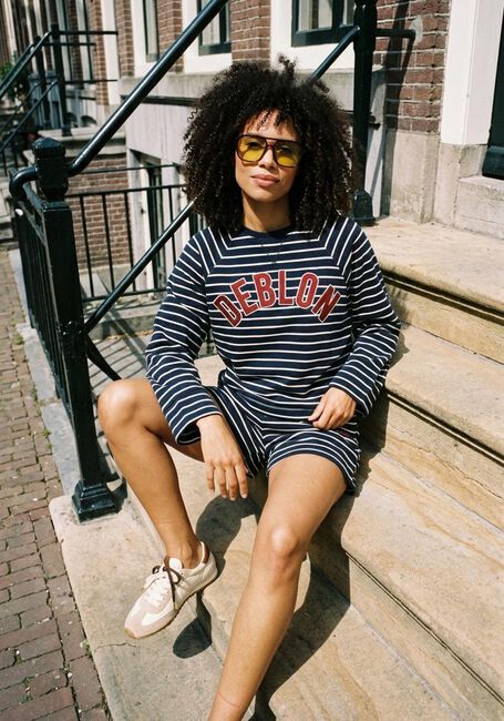 Dunkelblau DEBLON SPORTS Sweatshirt DANA STRIPED SWEATER - large