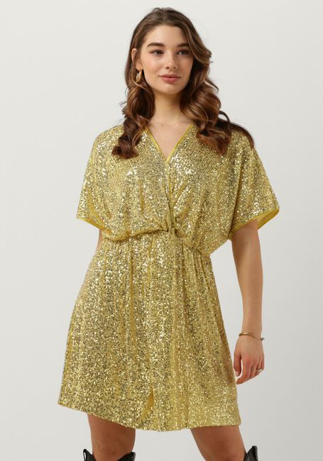Goldfarbene SECOND FEMALE Minikleid SHINE ON MINI DRESS - large