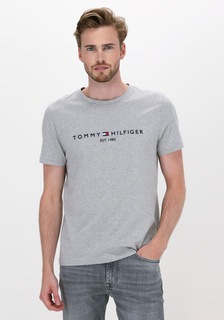 Graue TOMMY HILFIGER T-shirt TOMMY LOGO TEE - large