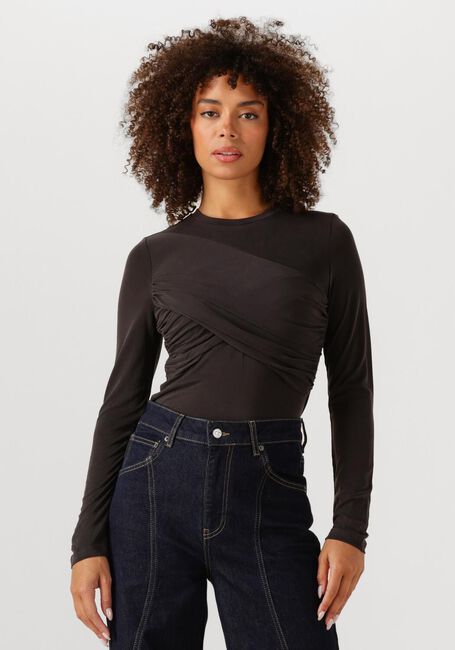 Anthrazit CO'COUTURE Top CAMILLA DRAPE LONGSLEEVE BLOUSE - large