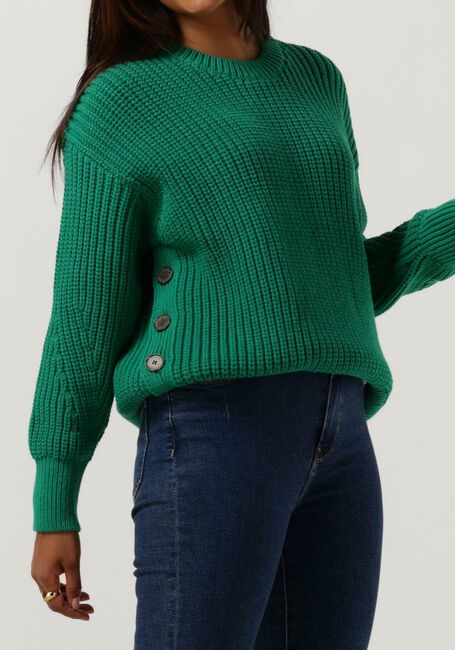 Grüne TOMMY HILFIGER Pullover ORG COTTON BUTTON C-NK SWEATER - large