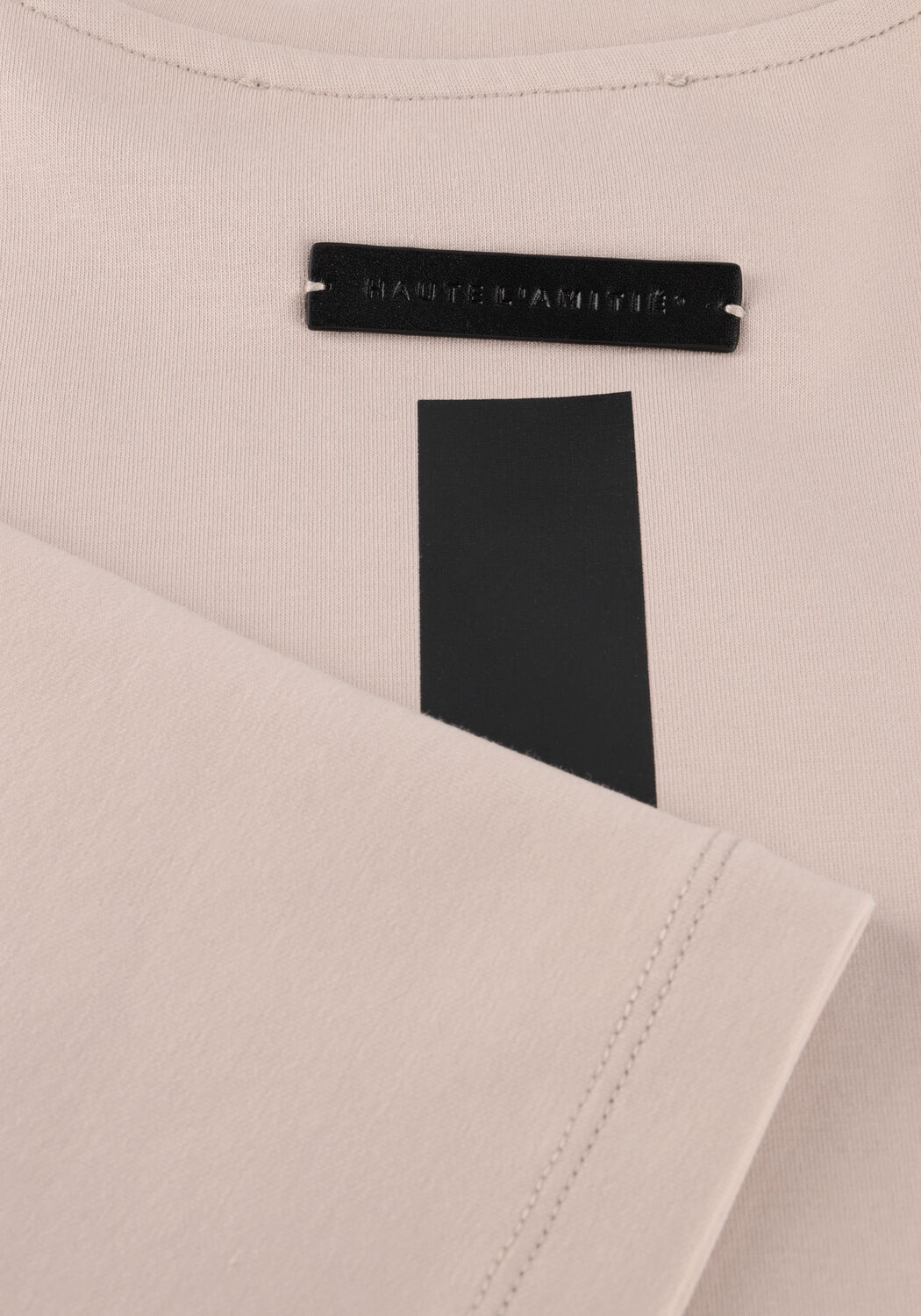 Beige HAUTE L'AMITI&Eacute; Pullover MAXI SPLIT SS LOGO SWEAT - large