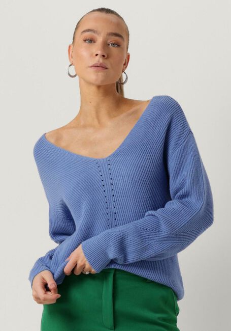 Blaue MINUS Pullover MIEKE V-NECK KNIT PULLOVER - large