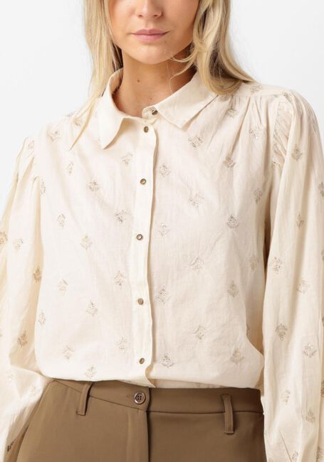 Weiße SUMMUM Blusen BLOUSE SCATTERED EMBRO SOLID - large