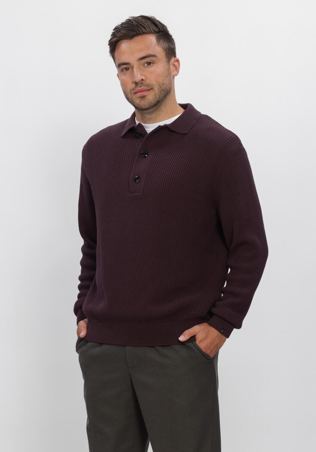 Bordeaux BUTCHER OF BLUE Polo-Shirt GALWAY POLO LS - large