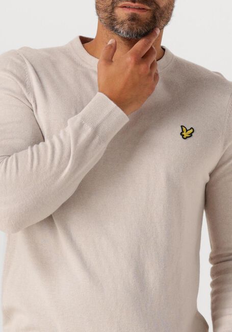Beige LYLE & SCOTT Pullover COTTON MERINO CREW NECK JUMPER - large