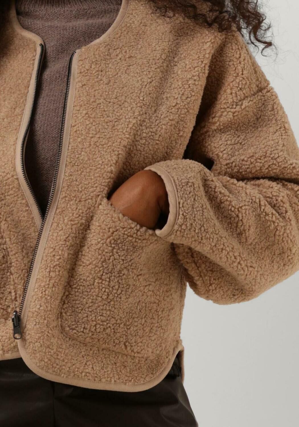 Sand KNIT-TED Jack TEDDIE JACKET - large