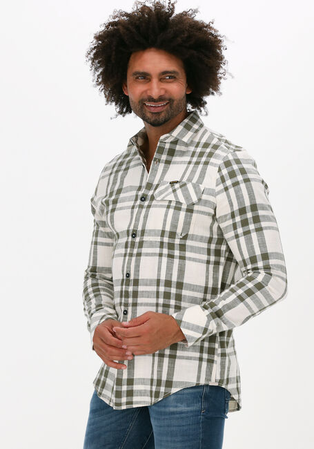 Nicht-gerade weiss PME LEGEND Casual-Oberhemd LONG SLEEVE SHIRT YARN DYED SLUB CHECK - large