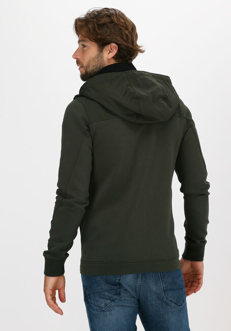 Grüne CAST IRON Strickjacke HOODED SLIM FIT COTTON INTERLO - large