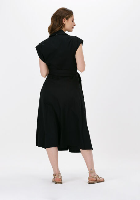 Schwarze LIU JO Midikleid ABITO LUNGO POPELINE - large
