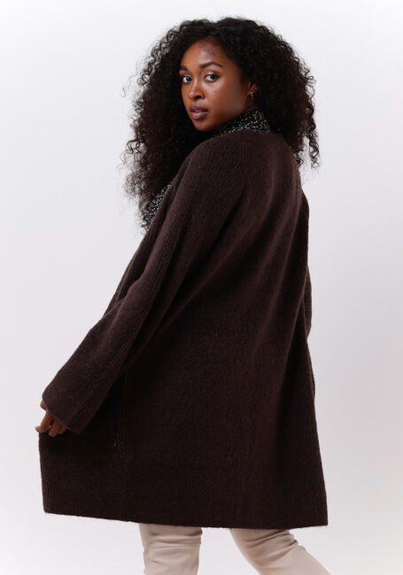 Braune Y.A.S. Strickjacke YASALVA LS LONG KNIT CARDIGAN - large