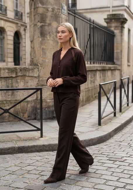 Braune CO'COUTURE Weite Hose VOLA LONG WIDE PANT - large