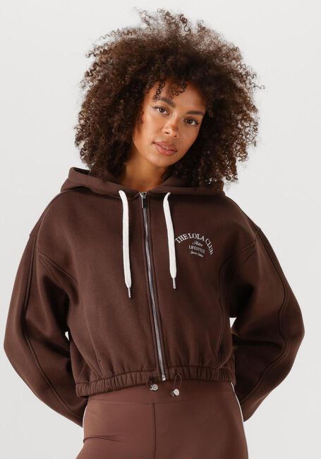 Braune THE LOLA CLUB Sweatshirt MAYA ZIP THROUGH HOODIE - large