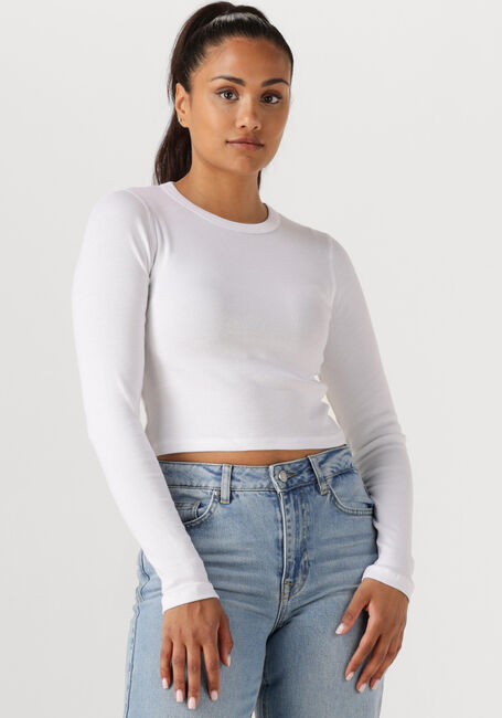 Weiße ENVII T-shirt ENALLY LS CROP TEE 5314 - large