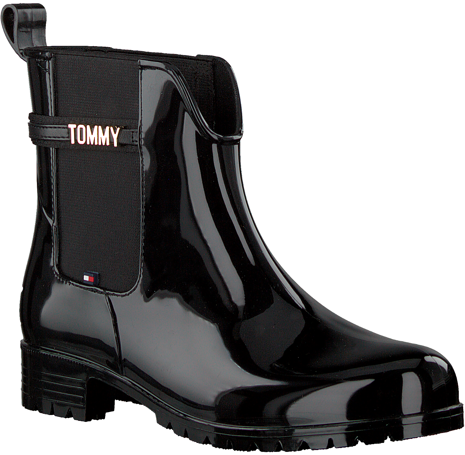 Schwarze TOMMY HILFIGER Gummistiefel BLOCK BRANDING | Omoda