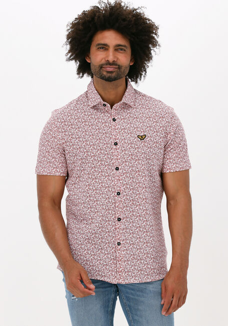 Rote PME LEGEND Casual-Oberhemd SHORT SLEEVE SHIRT PRINT ON PIQUE JERSEY - large