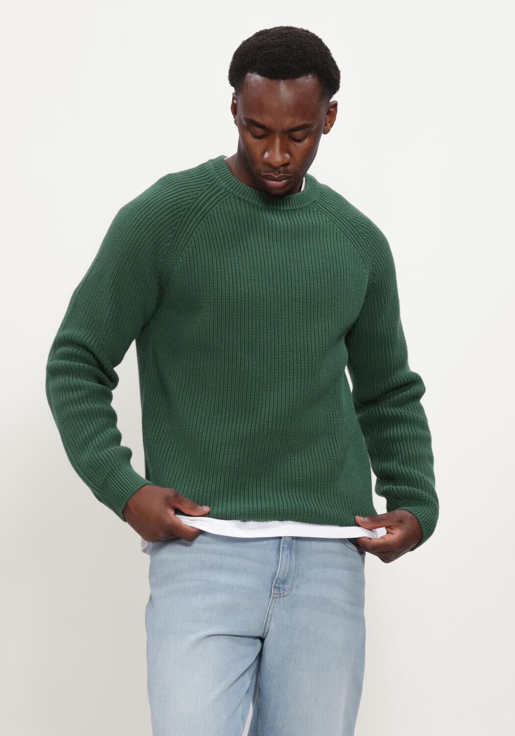 Dunkelgr&uuml;n ANERKJENDT Pullover AKSUNE PATENT KNIT - large