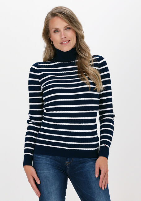 Dunkelblau TOMMY HILFIGER Pullover TH ESS CABLE ROLL-NK SWEATER L - large