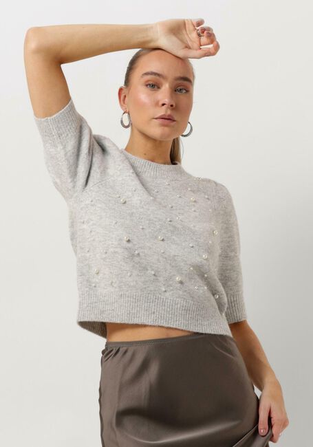 Hellgrau NEO NOIR T-shirt MAIA PEARL KNIT TEE - large