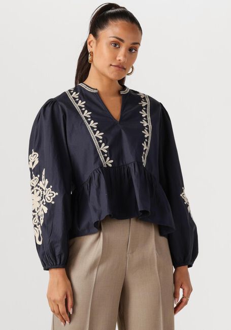 Dunkelblau NEO NOIR Blusen GINIA EMB BLOUSE - large