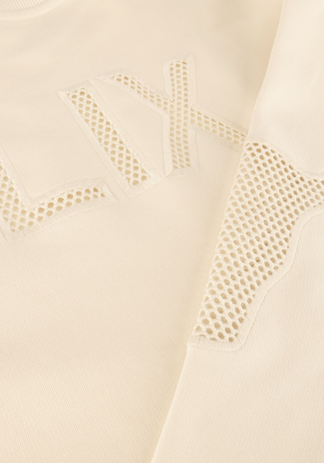 Ecru ALIX THE LABEL Pullover LADIES KNITTED MESH SWEATER - large