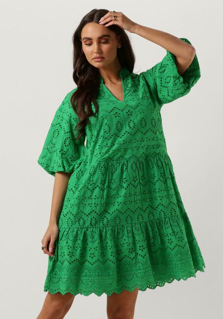 Grüne NOTRE-V Minikleid NV-DONNA DRESS BRODERIE ANGLAISE DRESS - large