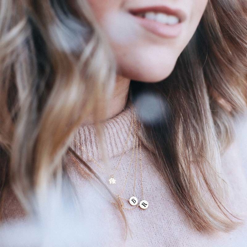 Goldfarbig ATLITW STUDIO Kette CHARACTER NECKLACE LETTER GOLD - large