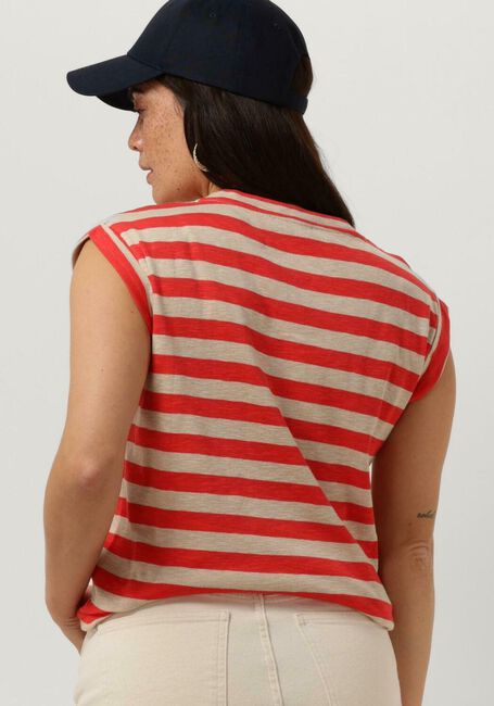 Rote BY-BAR T-shirt THELMA BIG STRIPE TOP - large
