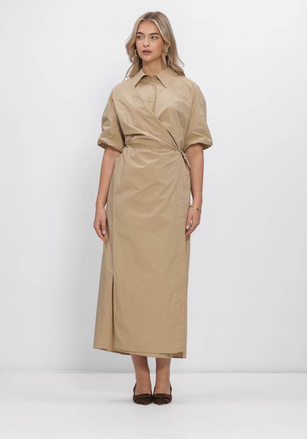 Braune SECOND FEMALE Midikleid RHYE DRESS - large