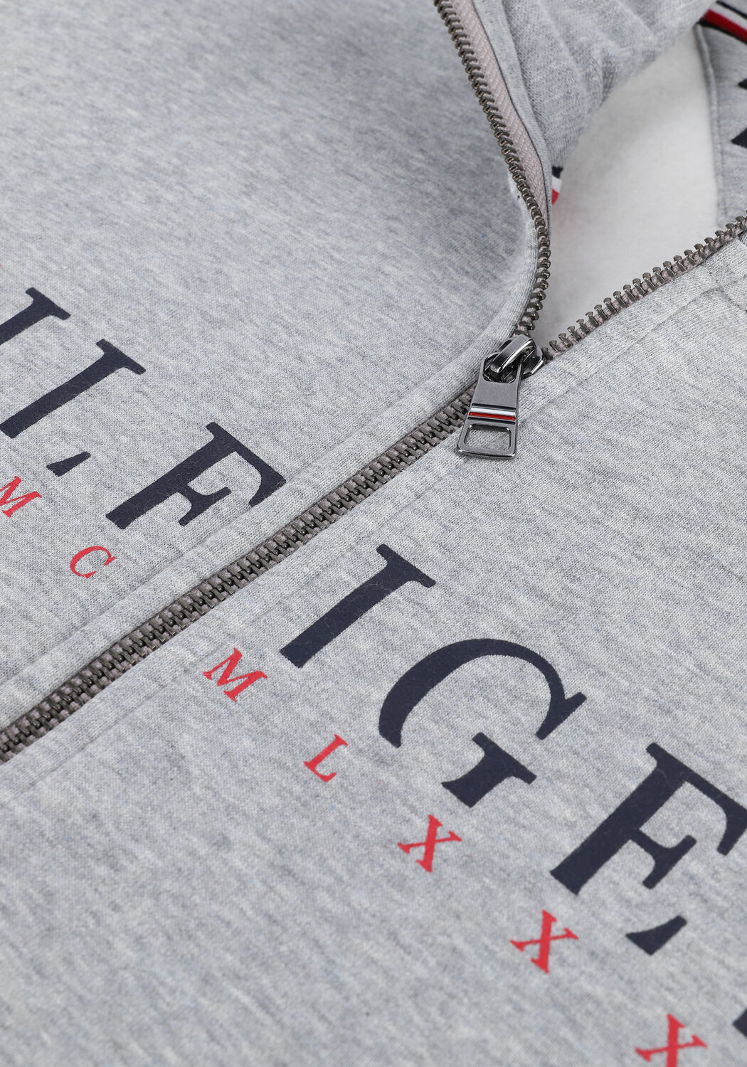 Hellgrau TOMMY HILFIGER Strickjacke HILFIGER LOGO ZIP THROUGH - large