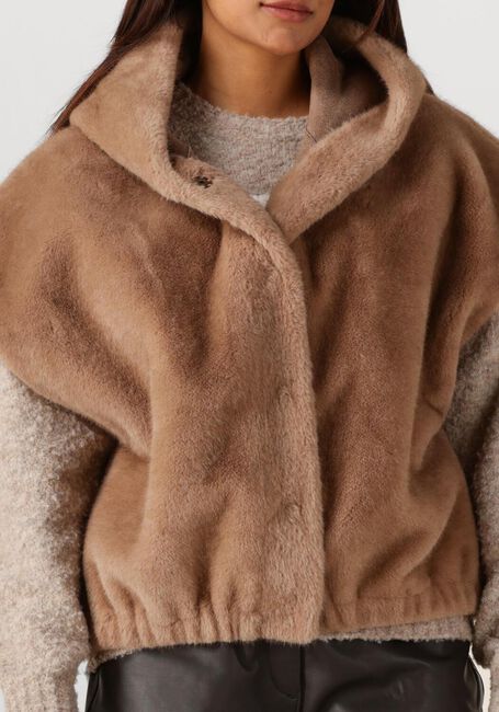 Braune STUDIO AR Fake-Fur-Jack OLENA - large