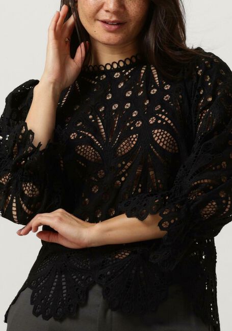 Schwarze NEO NOIR Blusen ADELA EMBROIDERY BLOUSE - large