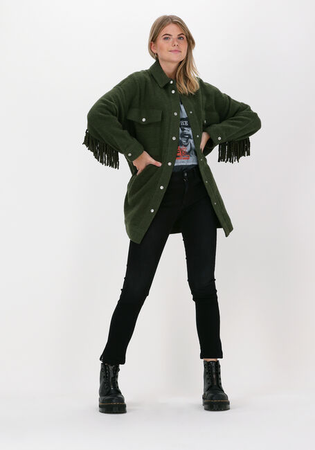 Dunkelgr&uuml;n ALIX THE LABEL M&auml;ntel FELTED WOOL JACKET - large