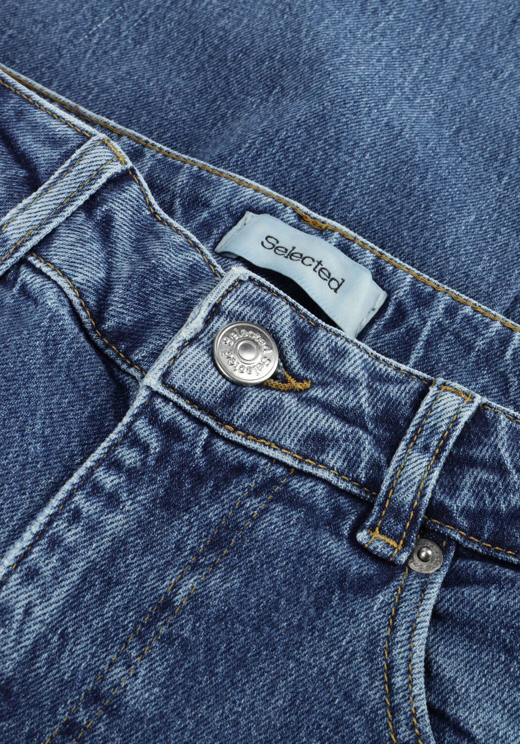 Blaue SELECTED WOMEN Wide jeans SLFWIDE BEA-KORI MW JEANS - large