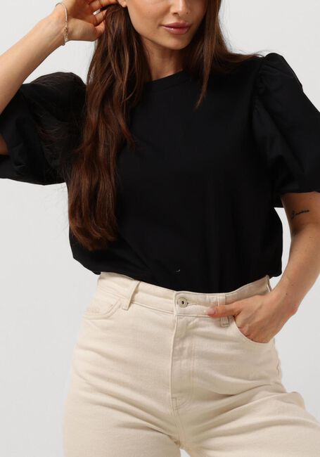 Schwarze NOTRE-V T-shirt NV-DOLF PUFF SLEEVE TOP - large