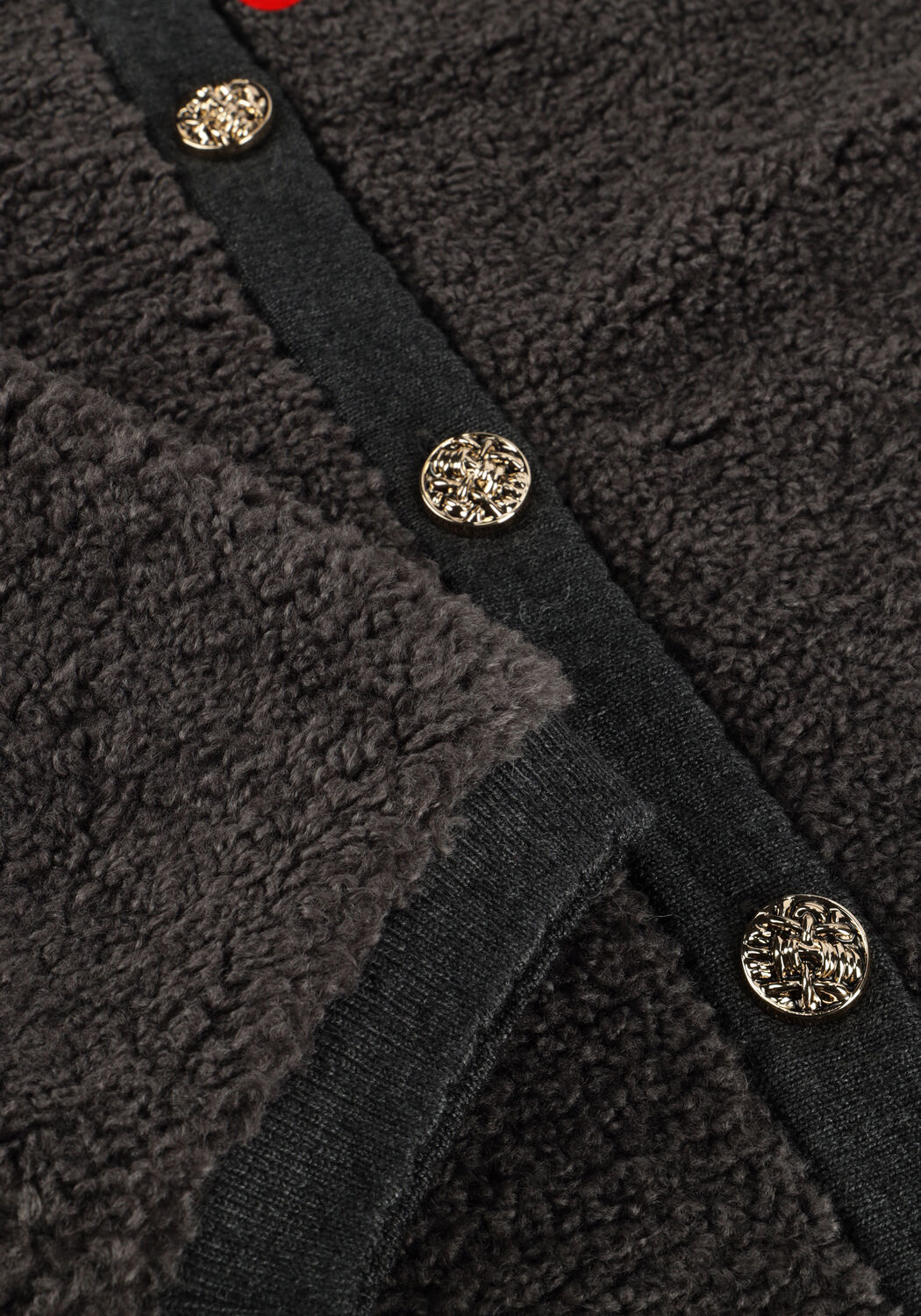 Dunkelgrau NEO NOIR Strickjacke LIMO FLUFFY KNIT CARDIGAN - large