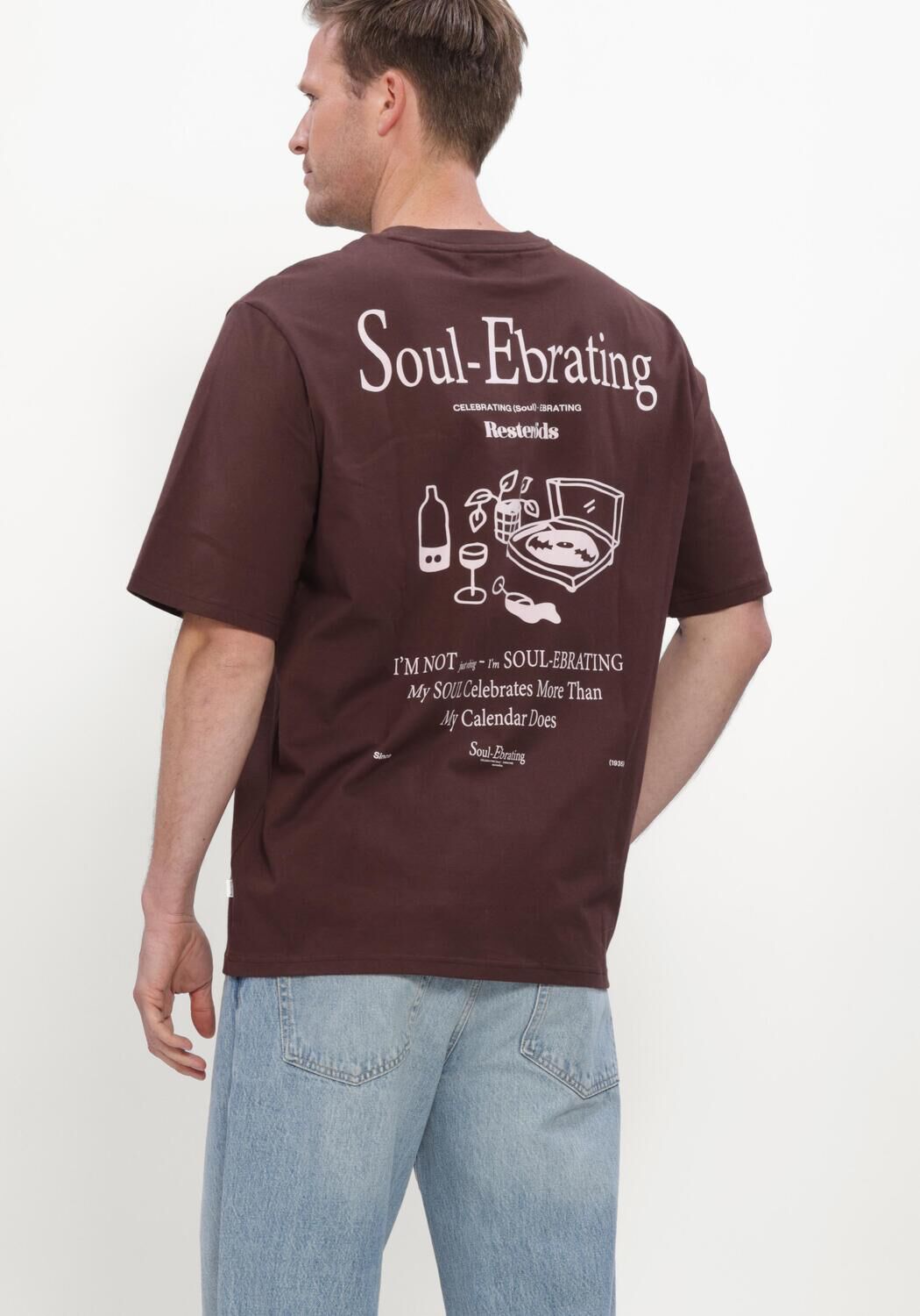 Braune RESTER&Ouml;DS T-shirt RTTAS PRINT - large