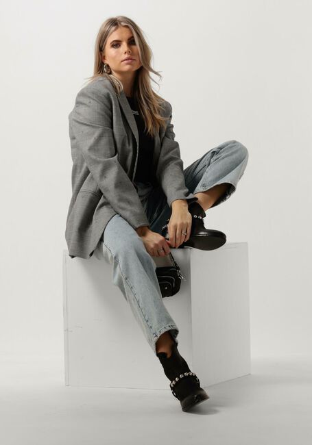 Graue ALIX THE LABEL Blazer LADIES WOVEN SPECIAL CHECKED BLAZER - large