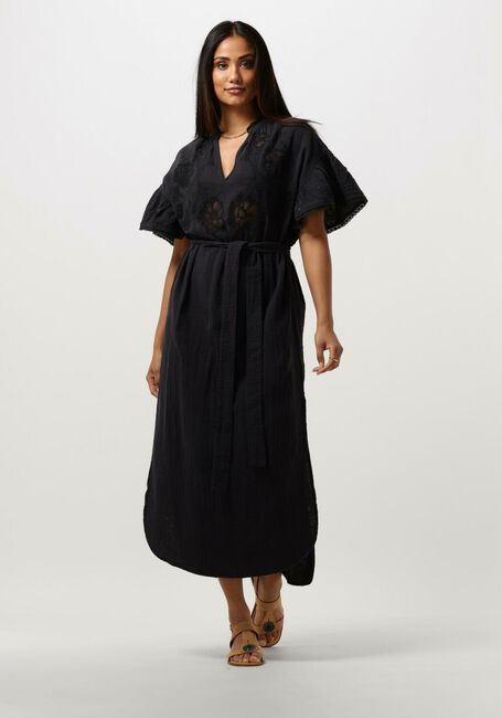 Schwarze SISSEL EDELBO Midikleid CHARM ORGANIC COTTON CAFTAN - large