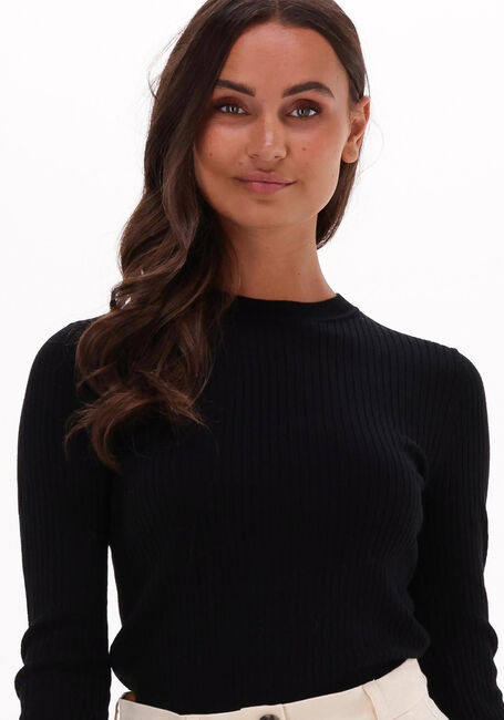 Schwarze SELECTED FEMME Pullover LYDIA NEW RIB LS KNIT O-NECK B - large