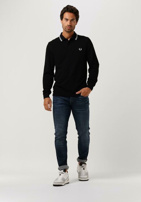 Schwarze FRED PERRY Polo-Shirt LS TWIN TIPPED SHIRT - large