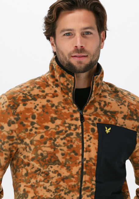 Beige LYLE & SCOTT Strickjacke EARTH PRINT FLEECE - large
