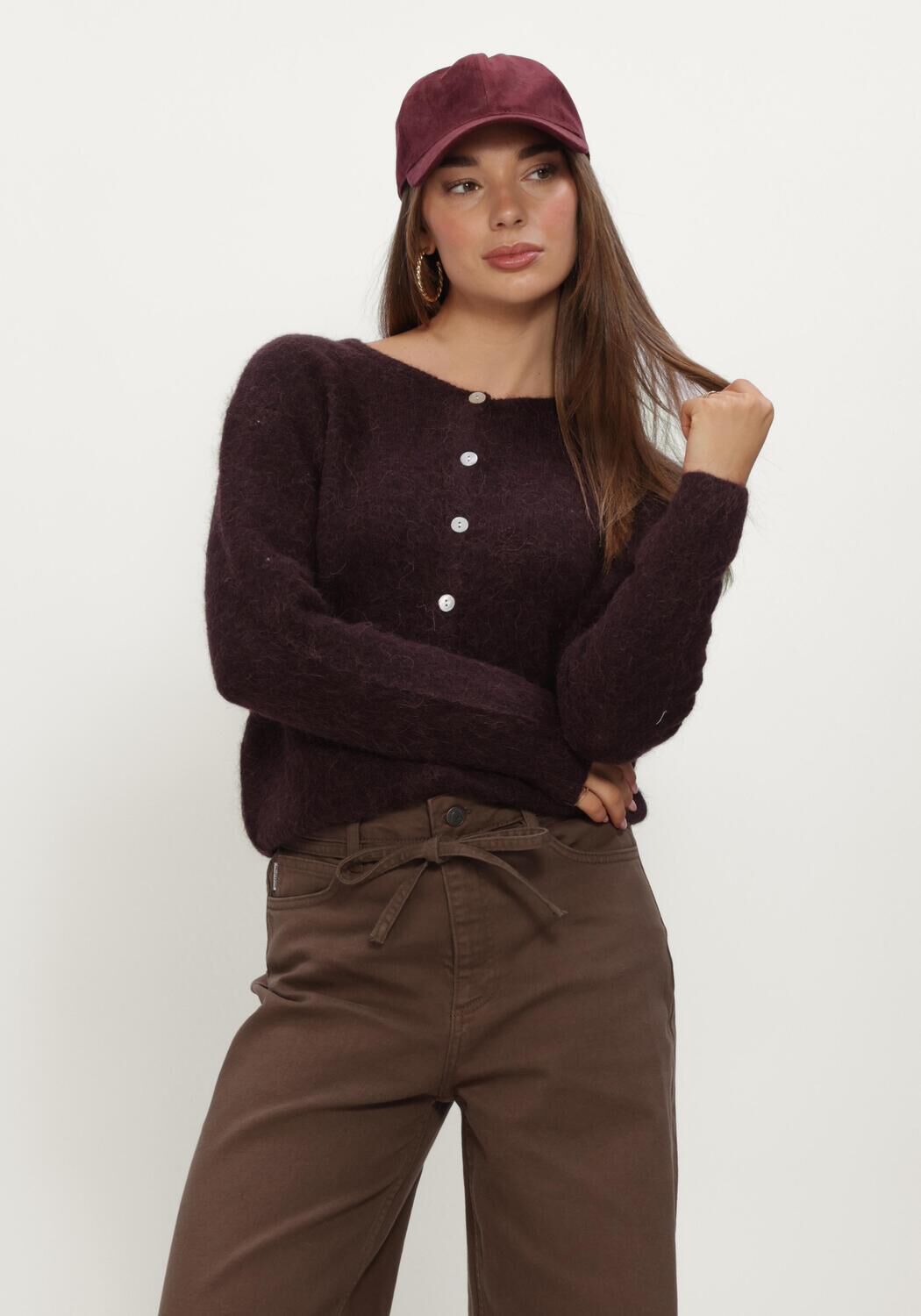 Bordeaux BOII STUDIOS Strickjacke FLORA - large
