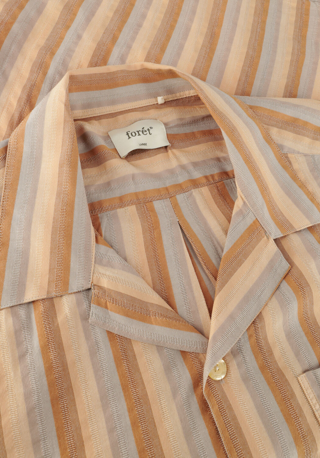 Braune FOR&Eacute;T Casual-Oberhemd OTTER SEERSUCKER SS SHIRT - large