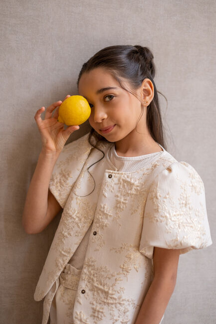 Creme LIKE FLO Blusen COZIE FLO JACQUARD BLOUSE - large