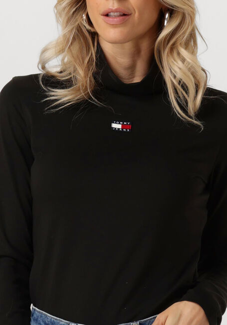 Schwarze TOMMY JEANS Rollkragenpullover TJW SLIM BADGE MOCKNECK - large