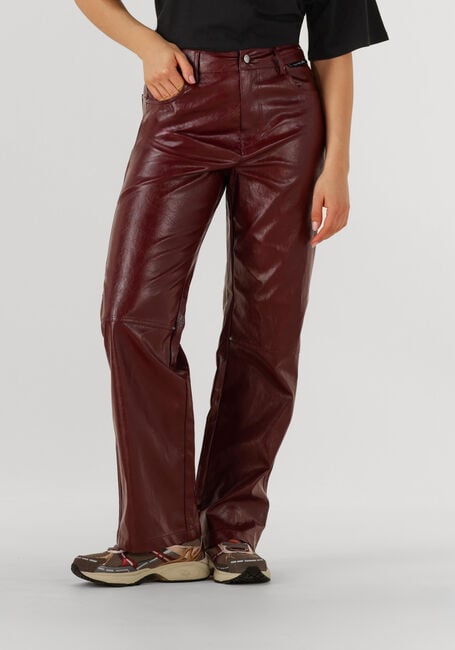Bordeaux ALIX THE LABEL Straight leg jeans FAUX LEATHER PANTS - large